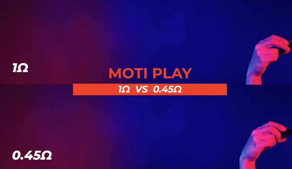 MOTI PLAY review: 1 ohms vs 0.45 ohms.